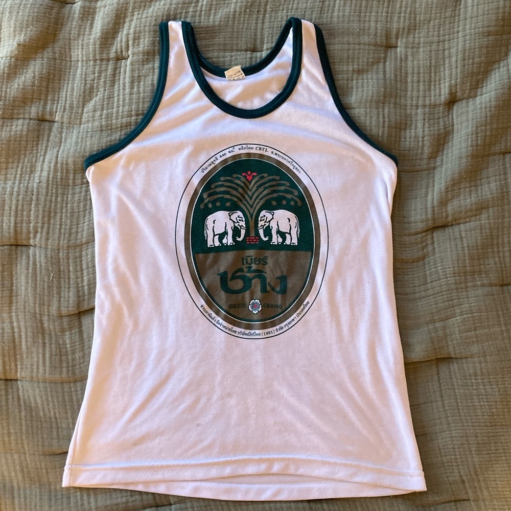 Chang Beer Thailand White Tank Top